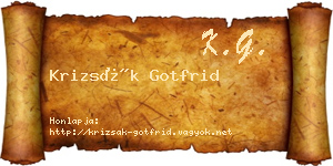 Krizsák Gotfrid névjegykártya